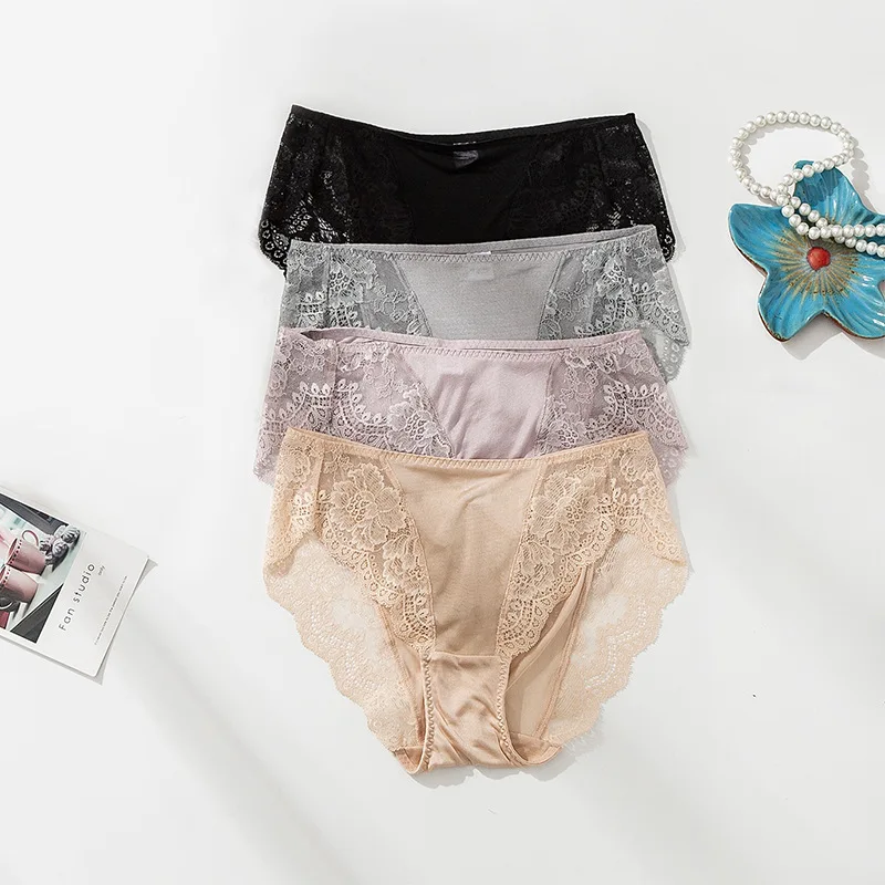 2pcs One Lot 100% Silk Women's Underwear Middle Waist Lace Sexy Panties Summer Thin Breathable Silk Briefs 21-897
2pcs One Lot 100% Silk Women's Underwear Middle Waist Lace Sexy Panties Summer Thin Breathable Silk Briefs 21-897