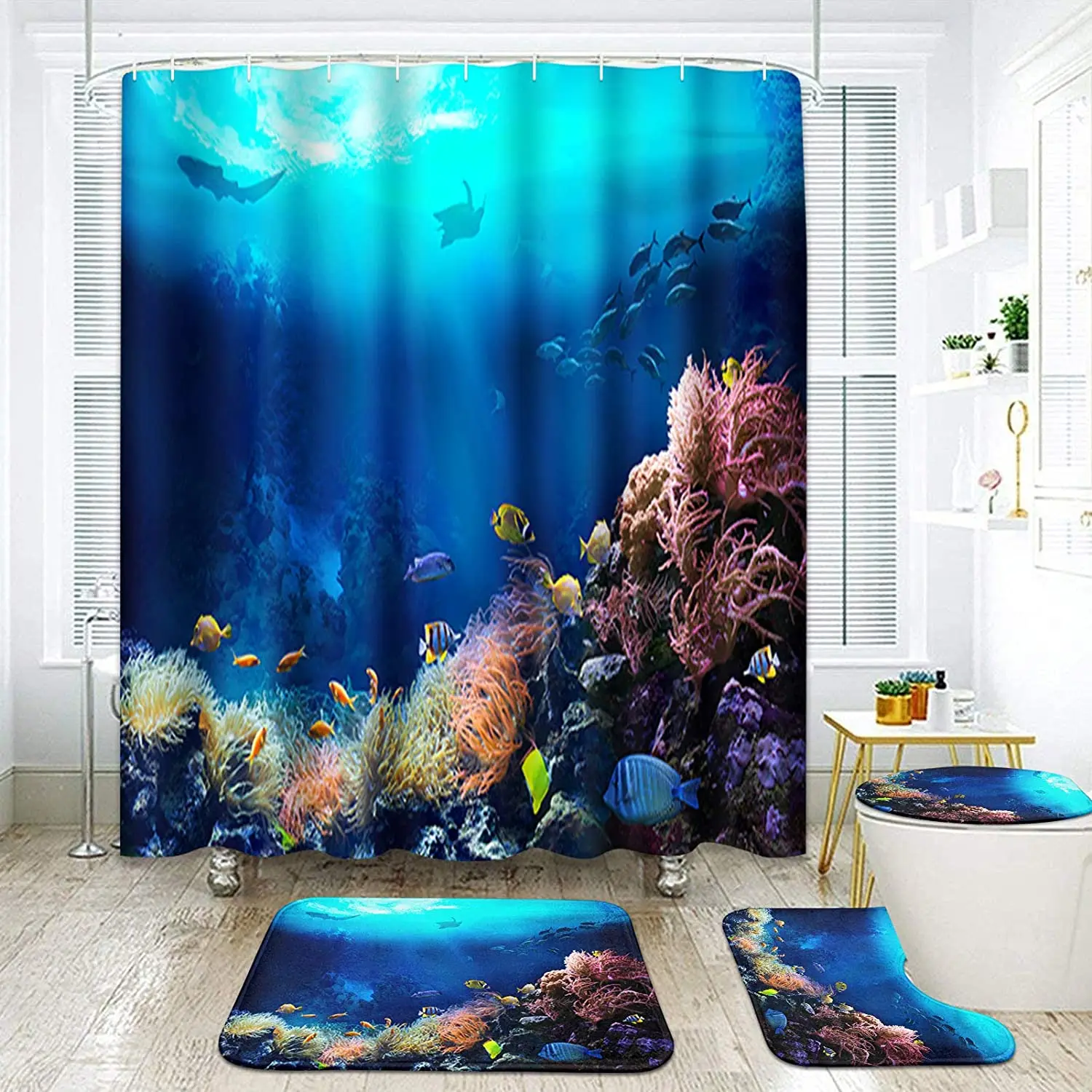 New Coral Reef Print Shower Curtain Set Carpet Cover Toilet Cover Bath Mat Pad Set Bathroom Curtain With 12 Hooks Home
New Coral Reef Print Shower Curtain Set Carpet Cover Toilet Cover Bath Mat Pad Set Bathroom Curtain With 12 Hooks Home