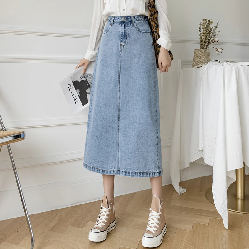 Make spot spring, summer, jean skirts, female in long loose show thin split A word skirt of tall waist
Make spot spring, summer, jean skirts, female in long loose show thin split A word skirt of tall waist