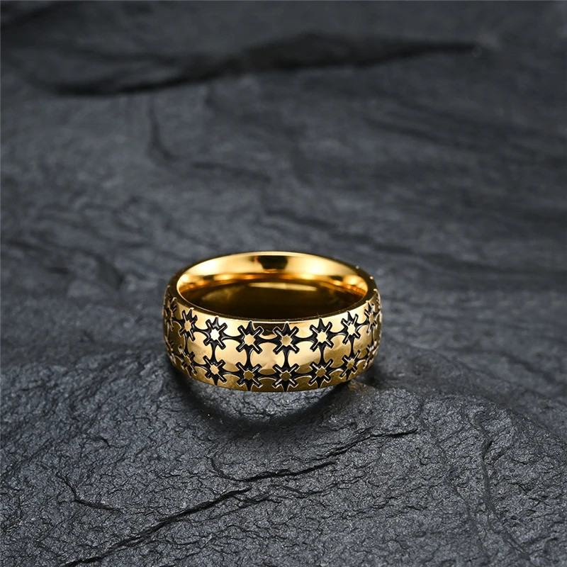 Punk Styke 8mm Patch Pattern Finger Rings Gothic Accessories Vintage Gold Color Stainless Steel Jewelry For Women Bulk Items
Punk Styke 8mm Patch Pattern Finger Rings Gothic Accessories Vintage Gold Color Stainless Steel Jewelry For Women Bulk Items