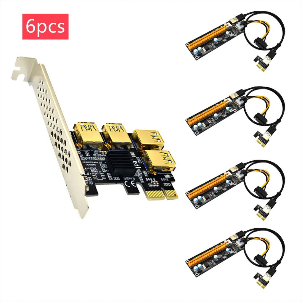 6pcs Riser USB 3.0 PCI-E Express 1x to 16x Riser Card Adapter PCIE 1 to 4 Slot PCIe Port Multiplier Card for
6pcs Riser USB 3.0 PCI-E Express 1x to 16x Riser Card Adapter PCIE 1 to 4 Slot PCIe Port Multiplier Card for