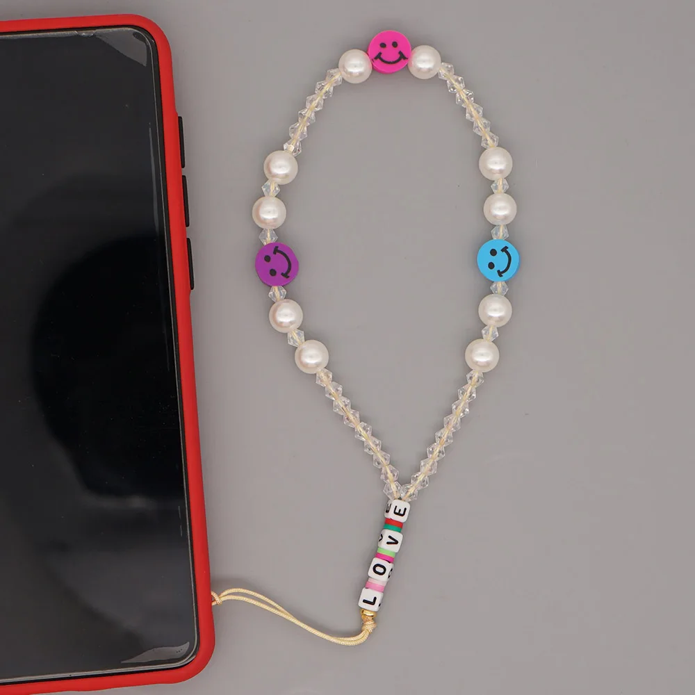 2021 Hot Sale Phone Lanyard Smiley Face Wrist Strap Beach Pearl Crystal Beads String Chain For Phone LOVE Letter Jewelry
2021 Hot Sale Phone Lanyard Smiley Face Wrist Strap Beach Pearl Crystal Beads String Chain For Phone LOVE Letter Jewelry