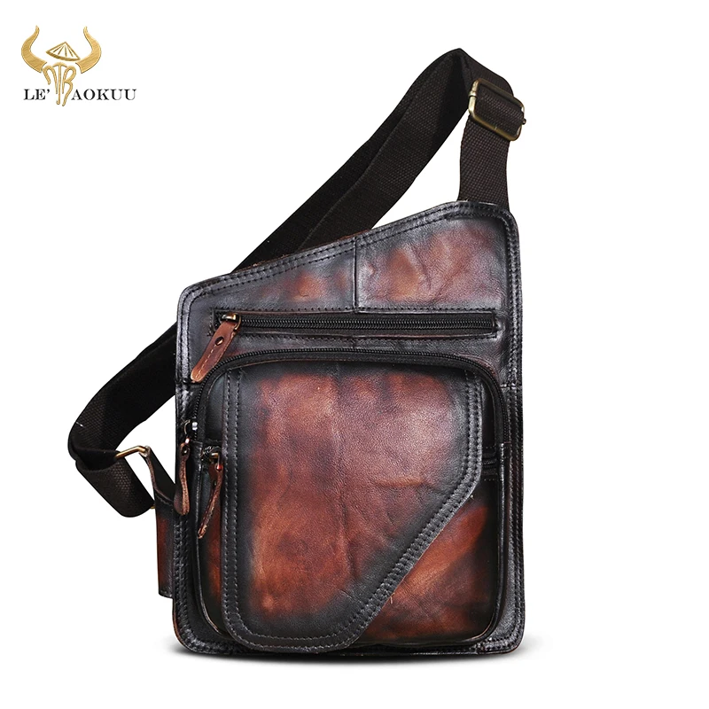 Male Antique Wine Natural Leather Casual Designer Travel Triangle Crossbody Chest Bag Sling Daypack Shoulder Bag For Men b214
Male Antique Wine Natural Leather Casual Designer Travel Triangle Crossbody Chest Bag Sling Daypack Shoulder Bag For Men b214