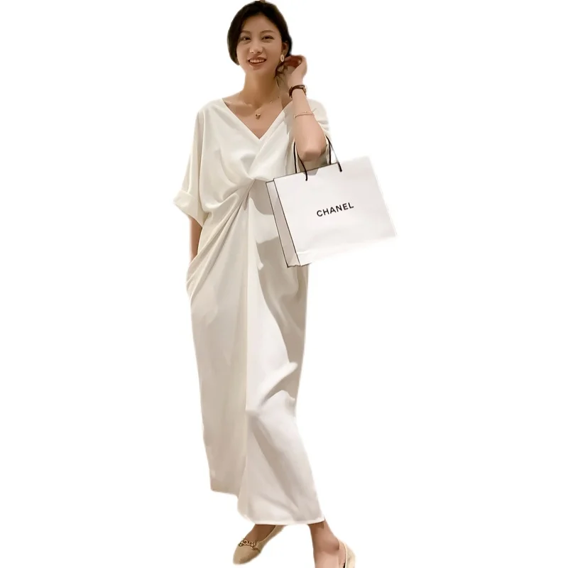Pregnancy Summer Maternity Clothes Temperament White V-neck Dress Fashion Maternity Long Dress Half Sleeve
Pregnancy Summer Maternity Clothes Temperament White V-neck Dress Fashion Maternity Long Dress Half Sleeve