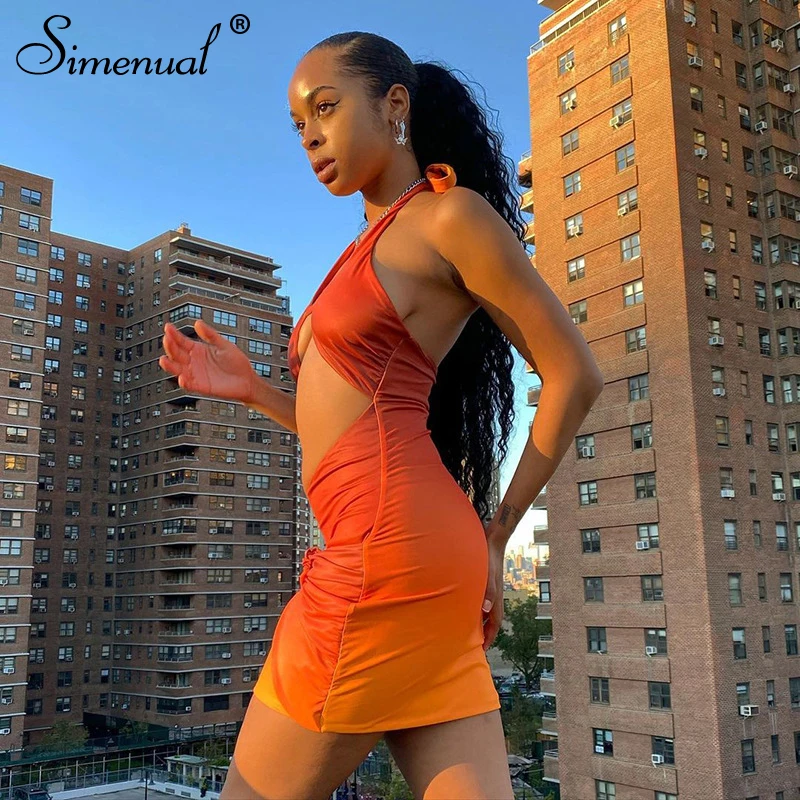 Simenual Wrapped Gradient Halter Party Dresses Hot Sleeveless Backless Cut Out Front Birthday Outfit For Women Skinny Mini Dress
Simenual Wrapped Gradient Halter Party Dresses Hot Sleeveless Backless Cut Out Front Birthday Outfit For Women Skinny Mini Dress