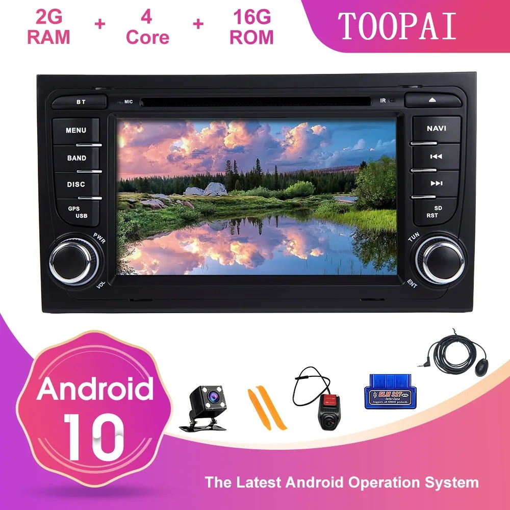 Автомагнитола TOOPAI для Audi A4 S4 2002 2008 Android 10 GPS навигация автомобильный