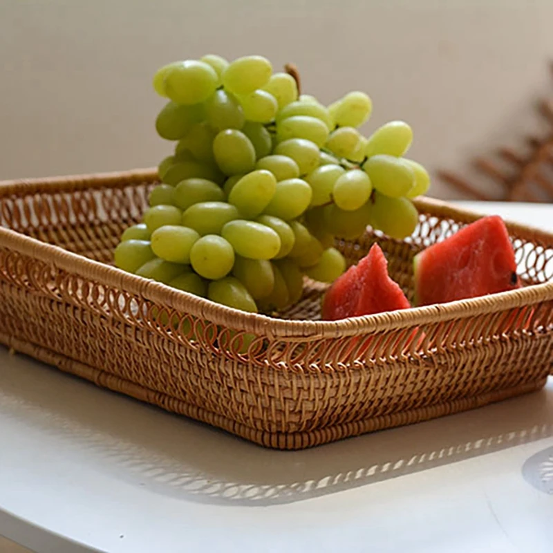 Woven Storage Basket Rattan Bread Basket Fruit Basket Serving Baskets for Home Kitchen Desk Candy Sundries Organizer
Woven Storage Basket Rattan Bread Basket Fruit Basket Serving Baskets for Home Kitchen Desk Candy Sundries Organizer