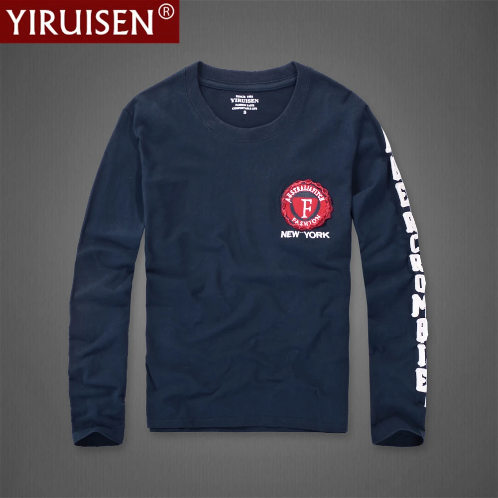 YiRuiSen 100% хлопковые мужские рубашки с длинным рукавом Повседневная стильная