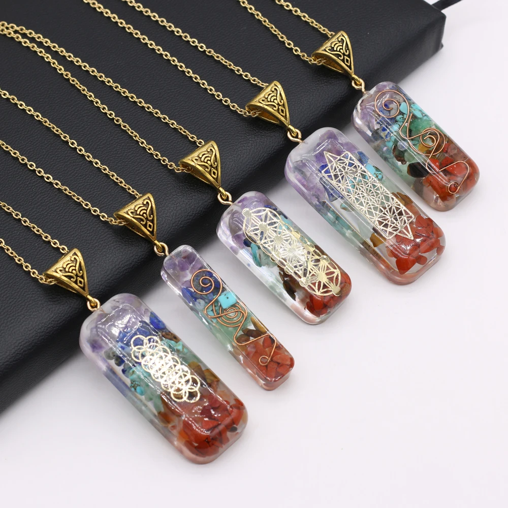 Orgonite Natural Stone Pendant Necklace Reiki Heal 7 Chakras Energy Crystal Chain Necklace Fashion Jewelry for Women Gifts
Orgonite Natural Stone Pendant Necklace Reiki Heal 7 Chakras Energy Crystal Chain Necklace Fashion Jewelry for Women Gifts