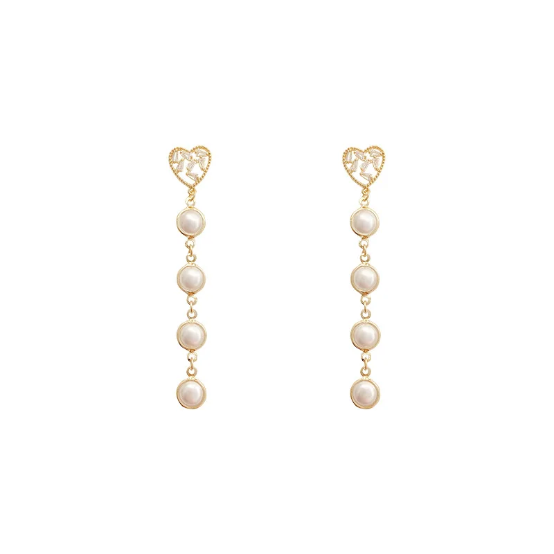 Fashion Heart-Shaped Stud Earrings Pearl Long Pendant Drop Earrings Trend Jewelry Earrings For Women Girls Gifts
Fashion Heart-Shaped Stud Earrings Pearl Long Pendant Drop Earrings Trend Jewelry Earrings For Women Girls Gifts