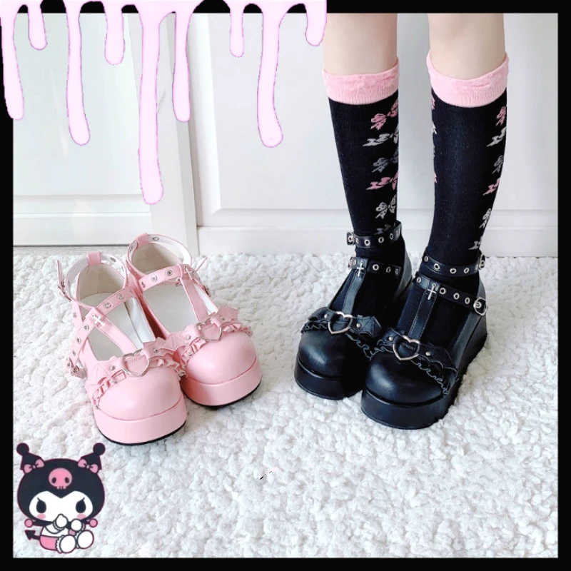 Platform Lolita Kawaii Pu Shoes Bowknot Demon Dark Goth Punk Devilian Little Bat Style Loli Cosplay High Heel 5.5cm
Platform Lolita Kawaii Pu Shoes Bowknot Demon Dark Goth Punk Devilian Little Bat Style Loli Cosplay High Heel 5.5cm