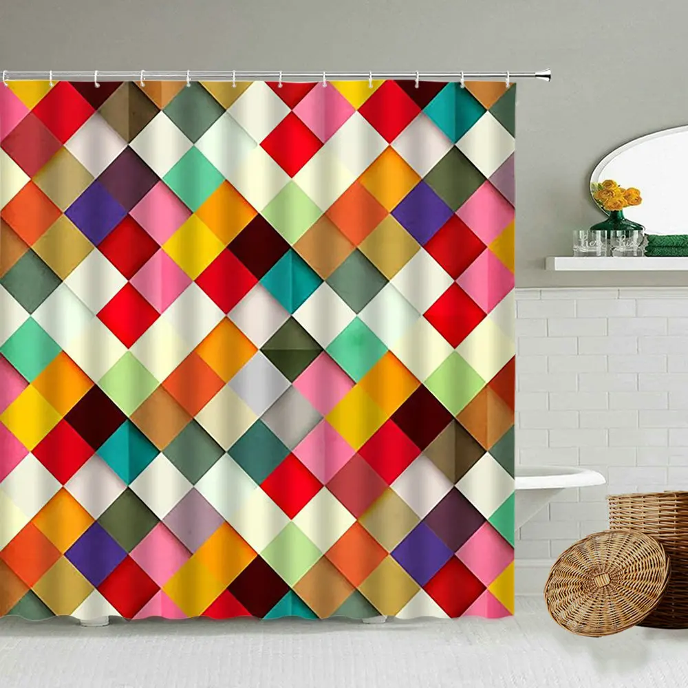 Colorful Geometric Lattice Seamless Texture Shower Curtain Color Art Bathroom Bathtub Blackout 3D Waterproof Cloth Curtains Set
Colorful Geometric Lattice Seamless Texture Shower Curtain Color Art Bathroom Bathtub Blackout 3D Waterproof Cloth Curtains Set