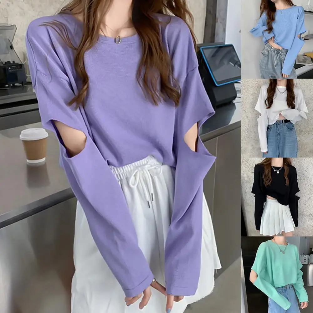 New Fashion Women Solid Color Long Sleeve Blouse Elbow Hole Hollow Loose Shirt Top For Daily wear
New Fashion Women Solid Color Long Sleeve Blouse Elbow Hole Hollow Loose Shirt Top For Daily wear