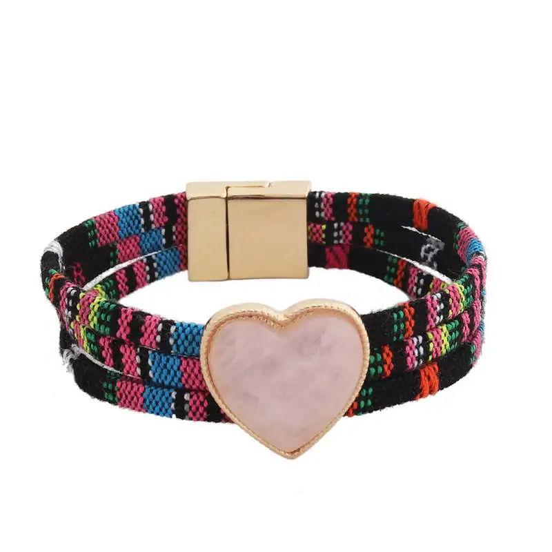 B2373 ZWPON Heart Natural Stone Magnet Bracelets Women Fashion Layered Snakeskin Pattern Rope Chain Bracelets Jewelry Wholesale
B2373 ZWPON Heart Natural Stone Magnet Bracelets Women Fashion Layered Snakeskin Pattern Rope Chain Bracelets Jewelry Wholesale