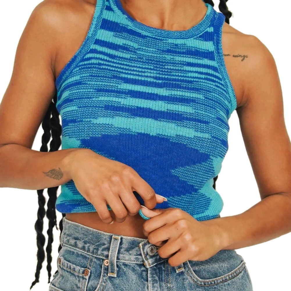 Round Neck Woolen 2021 New Knitted Sleeveless Vest Summer Casual Sexy Style Fashion Women's Striped Women's Slim Tank Top Female
Round Neck Woolen 2021 New Knitted Sleeveless Vest Summer Casual Sexy Style Fashion Women's Striped Women's Slim Tank Top Female
