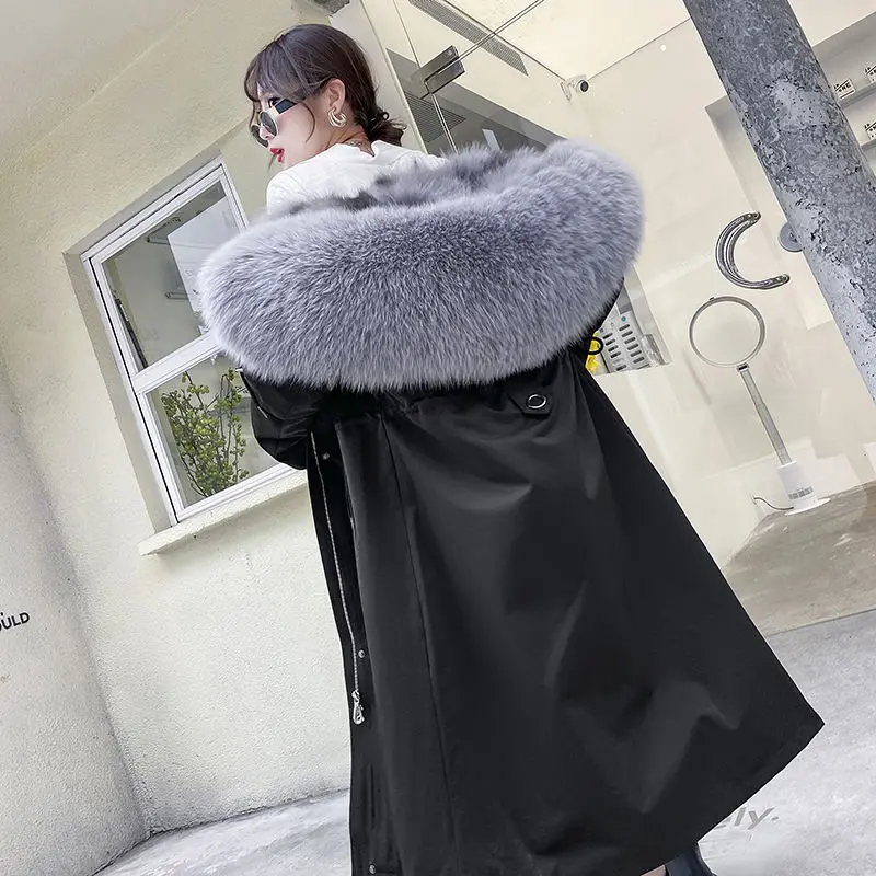 2020 Cotton Liner Parker Fashion Real Natural Genuine Fur Collar Winter Thick Jacket Women Medium Long Hood Parka Coat Mujer N41
2020 Cotton Liner Parker Fashion Real Natural Genuine Fur Collar Winter Thick Jacket Women Medium Long Hood Parka Coat Mujer N41