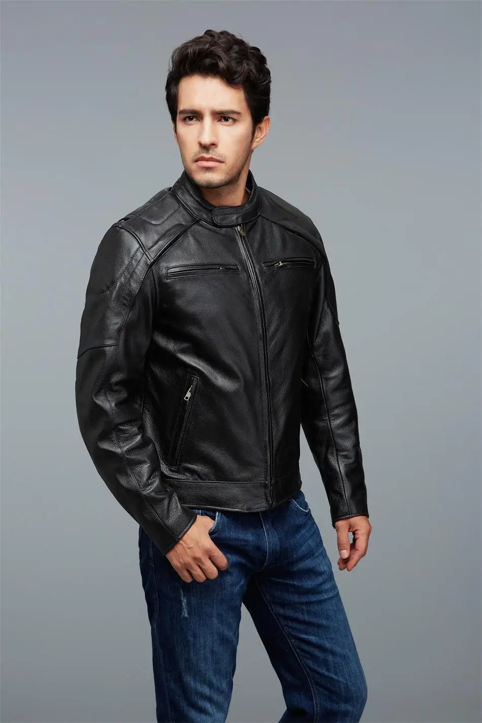 slim fit men's leather motorcycle jacket black real cowskin biker jacket men style leather jackets and coats for man
slim fit men's leather motorcycle jacket black real cowskin biker jacket men style leather jackets and coats for man