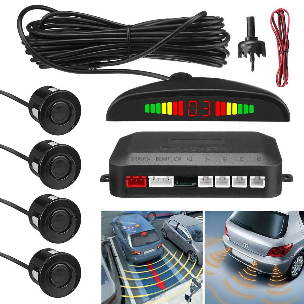Univesal LED Parking Sensors Auto Car Detector LED Display Reverse Back Up Radar-Monitor System 4 Parking Radar-Sensors
Univesal LED Parking Sensors Auto Car Detector LED Display Reverse Back Up Radar-Monitor System 4 Parking Radar-Sensors