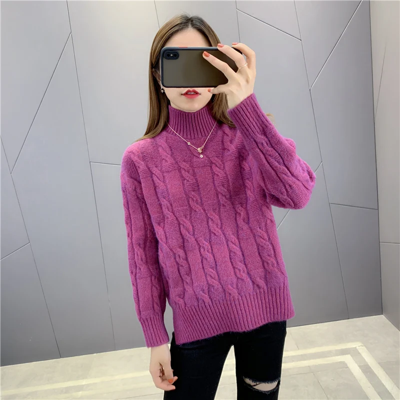 LUKAXSIKAX 2020 New Autumn Winter Women Solid Color Turtleneck Sweater Fashion Twisted Knitted Pullover Sweater
LUKAXSIKAX 2020 New Autumn Winter Women Solid Color Turtleneck Sweater Fashion Twisted Knitted Pullover Sweater