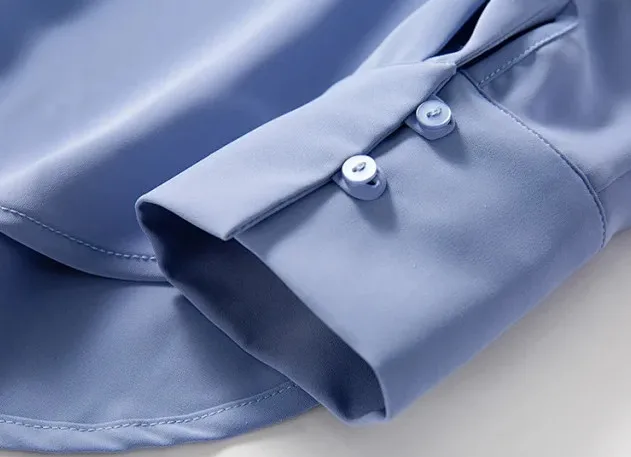 Women's Blue Color Shirt Lace-up Bow Long Sleeve Single Breasted Elegant Office Lady Blouse Female Tops New
Women's Blue Color Shirt Lace-up Bow Long Sleeve Single Breasted Elegant Office Lady Blouse Female Tops New
