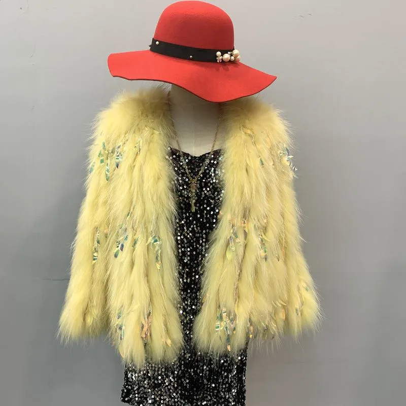 High Quality Women Genuine Knit Real Raccoon Fur Coat Fashion Sequins Tassel Girls Real Natural Raccoon Fur Jacket
High Quality Women Genuine Knit Real Raccoon Fur Coat Fashion Sequins Tassel Girls Real Natural Raccoon Fur Jacket