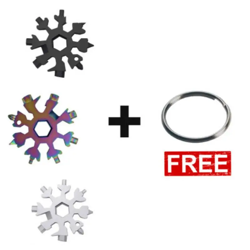 18 in 1 Portable Snowflake Multi Stainless Tool Hex Wrench Multifunction Camping Outdoor Screwdriver Key Chain Bottle Opener
18 in 1 Portable Snowflake Multi Stainless Tool Hex Wrench Multifunction Camping Outdoor Screwdriver Key Chain Bottle Opener