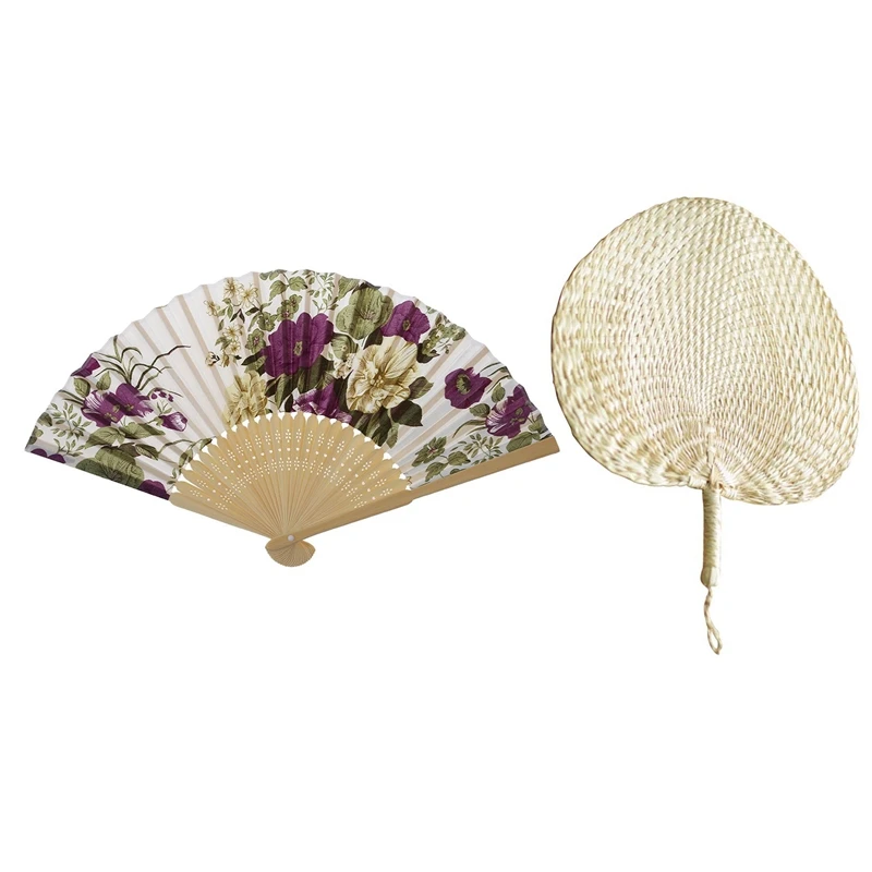 2Pcs Summer Hand Fan: 1 Pcs Women's Wedding Floral Folding Hand Fan & 1 Pcs Baby Mosquito Repellent Fan Straw Hand Fans 
2Pcs Summer Hand Fan: 1 Pcs Women's Wedding Floral Folding Hand Fan & 1 Pcs Baby Mosquito Repellent Fan Straw Hand Fans