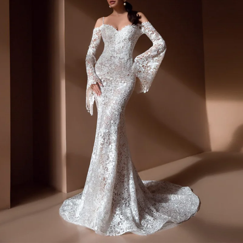 New Women's Clothing Long Maxi Dress Mermaid Trumpet New V-neck Slim Formal Dress Full Flare Sleeve Sexy Evening Party
New Women's Clothing Long Maxi Dress Mermaid Trumpet New V-neck Slim Formal Dress Full Flare Sleeve Sexy Evening Party