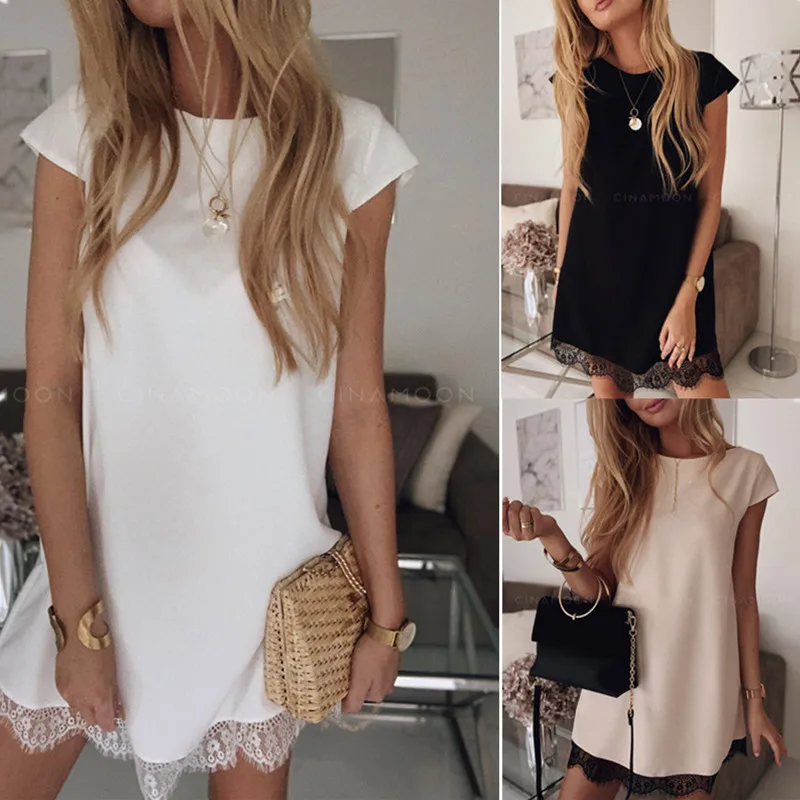 2021 Summer New Fashion Sexy Women's Mini Dress Casual O Neck Short Sleeve Solid Lace Edge Bow Bandage Ladies Dresses
2021 Summer New Fashion Sexy Women's Mini Dress Casual O Neck Short Sleeve Solid Lace Edge Bow Bandage Ladies Dresses