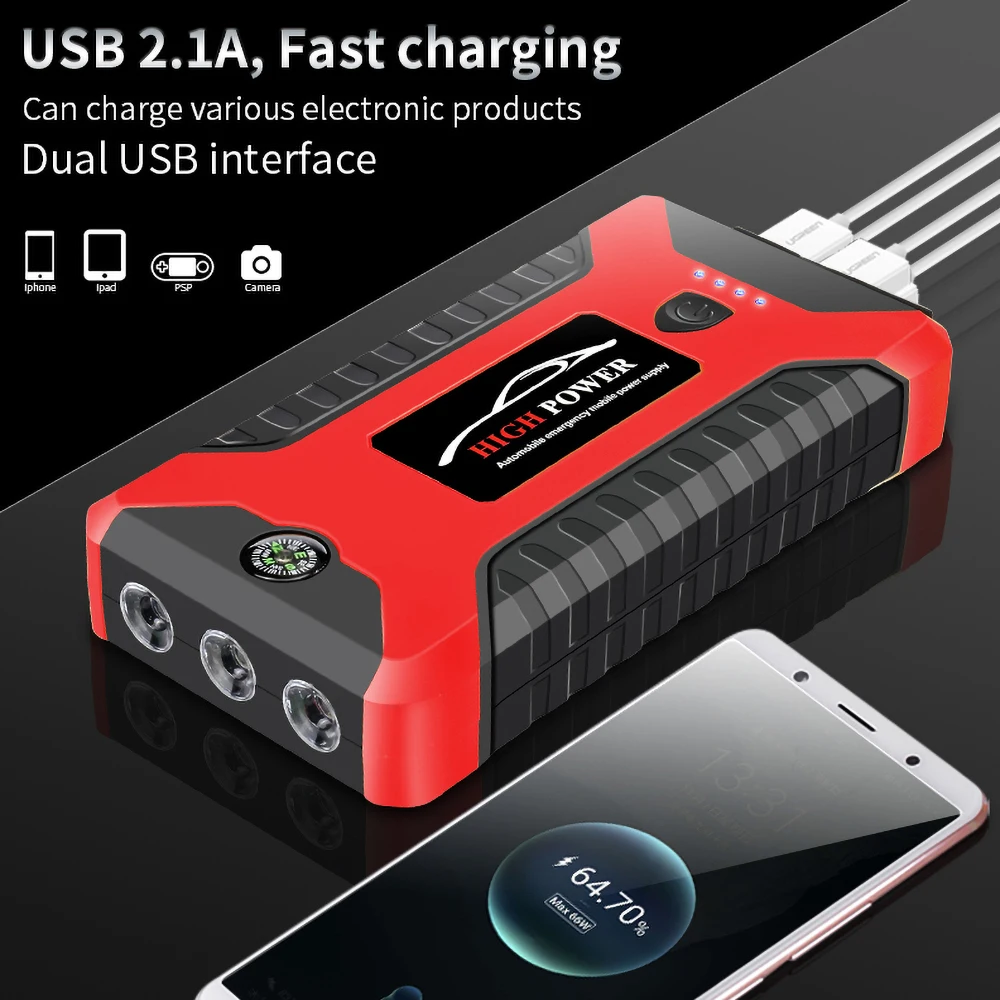 20000mAh/600A Car Jump Starter Power Pack Portable Car Battery Booster Charger 12V Starter Diesel Gasoline Car Emergency Starter
20000mAh/600A Car Jump Starter Power Pack Portable Car Battery Booster Charger 12V Starter Diesel Gasoline Car Emergency Starter