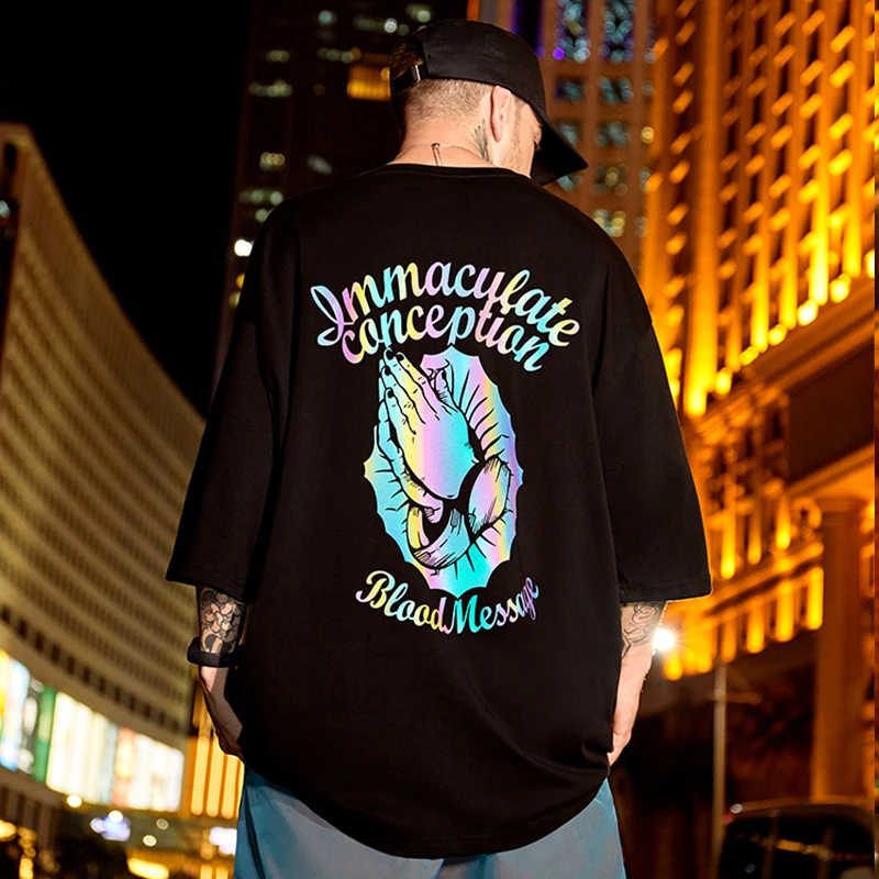 Hip Hop Tees Men Reflective T Shirt Rainbow A Splendid arHalf Sleeve Loose Tshirt Summer Male Streetwear Oversize tshirt Clothes
Hip Hop Tees Men Reflective T Shirt Rainbow A Splendid arHalf Sleeve Loose Tshirt Summer Male Streetwear Oversize tshirt Clothes