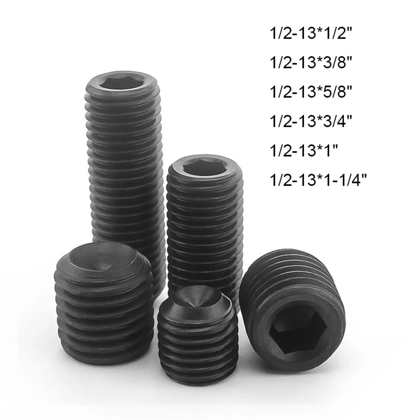2pcs UNC 1/2" 12.9 Grade High Tensile Carbon Steel Hexagon Hex Socket Allen Cup Point Grub Screws Set Screw rivetti a vite
2pcs UNC 1/2" 12.9 Grade High Tensile Carbon Steel Hexagon Hex Socket Allen Cup Point Grub Screws Set Screw rivetti a vite