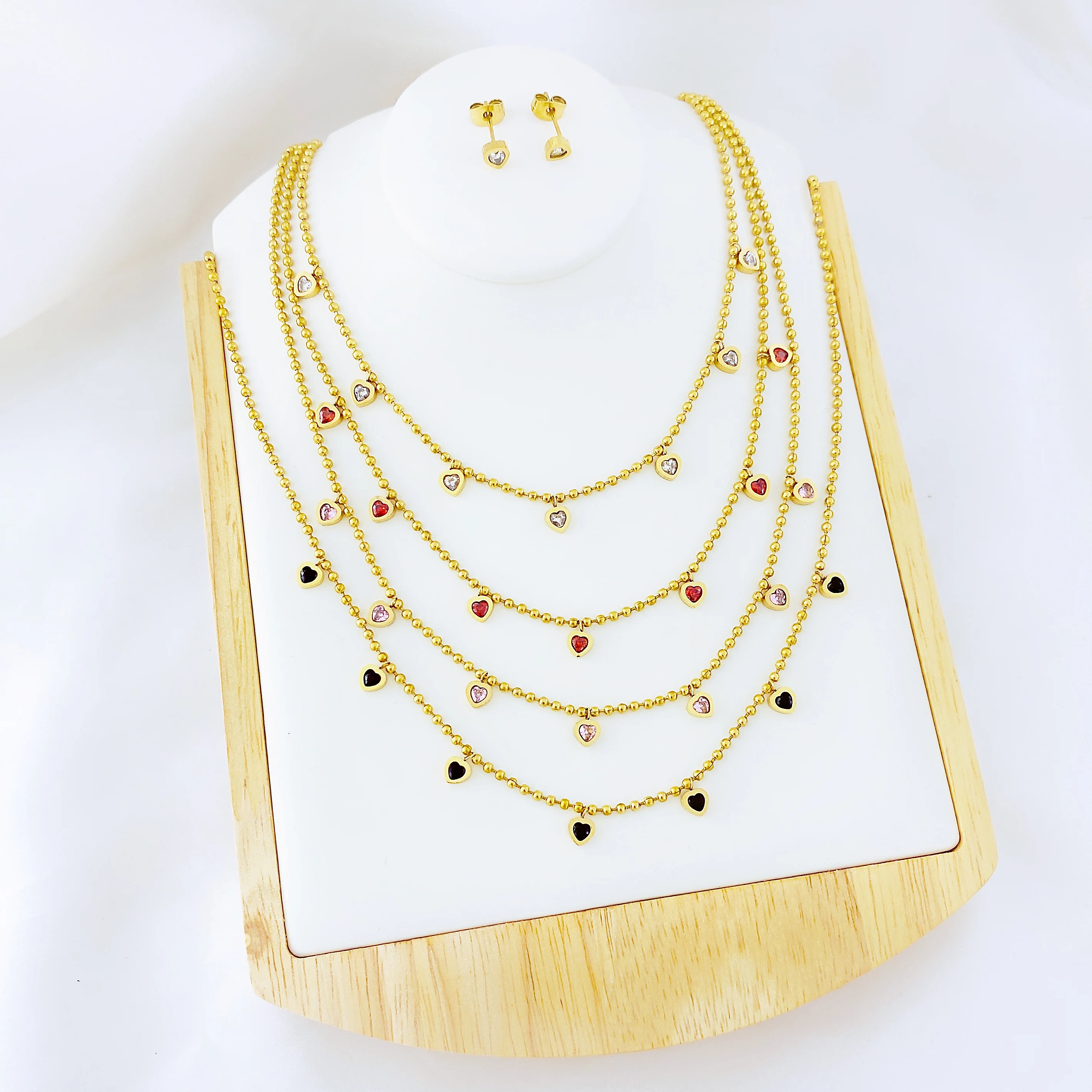 StainlessSteelSet Exquisite Zircon Women Heart Necklace Jewelry Temperament Simple Golden Silver Color Love Clavicle Chain Gift
StainlessSteelSet Exquisite Zircon Women Heart Necklace Jewelry Temperament Simple Golden Silver Color Love Clavicle Chain Gift