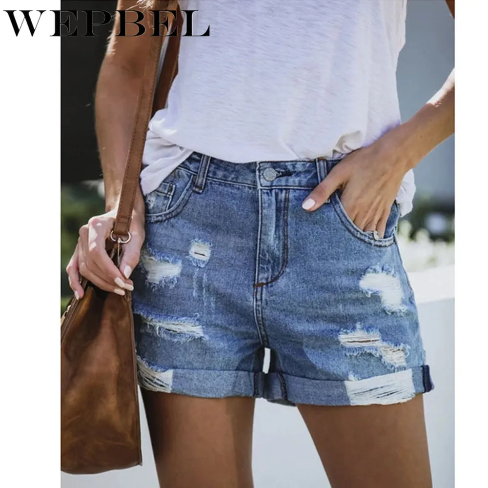 WEPBEL Summer Shorts Sexy Straight Bleached Women Short Jeans Hole Ripped Short Pants 2020 New Fashion Shorts
WEPBEL Summer Shorts Sexy Straight Bleached Women Short Jeans Hole Ripped Short Pants 2020 New Fashion Shorts