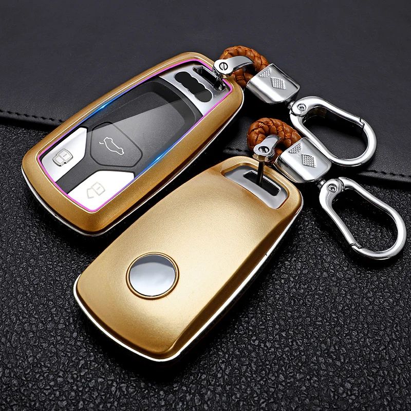Car Styling Carbon Fiber Cover Case For Audi A4 New A4L A5 A6L QT S5 S7 Q7 TTS Auto Protection Key Shell Accessories Keychain | Автомобили