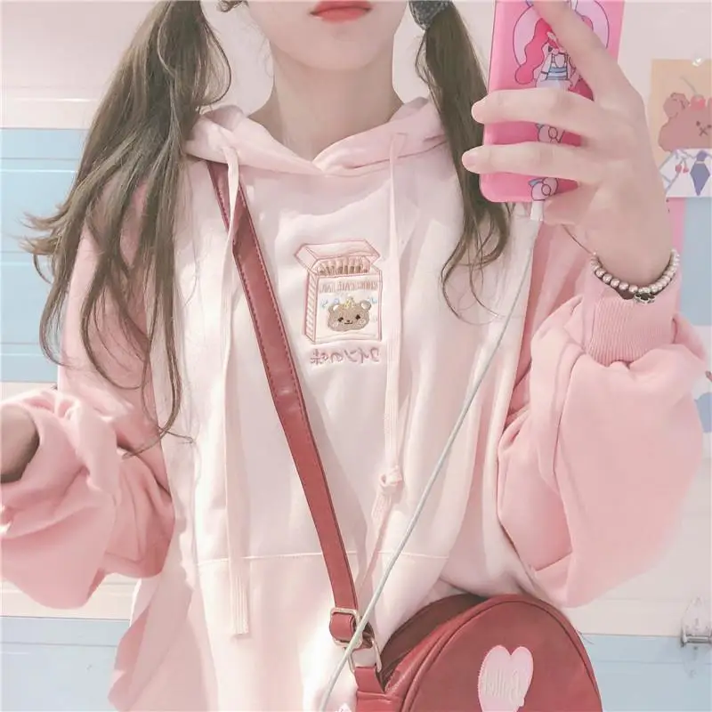 Women Korean Style Sweatshirt Winter 2021 Fashion Long Sleeve Cute Tops Kawaii Hoodies Soft Girls Plus Velvet Warm Pullovers New
Women Korean Style Sweatshirt Winter 2021 Fashion Long Sleeve Cute Tops Kawaii Hoodies Soft Girls Plus Velvet Warm Pullovers New
