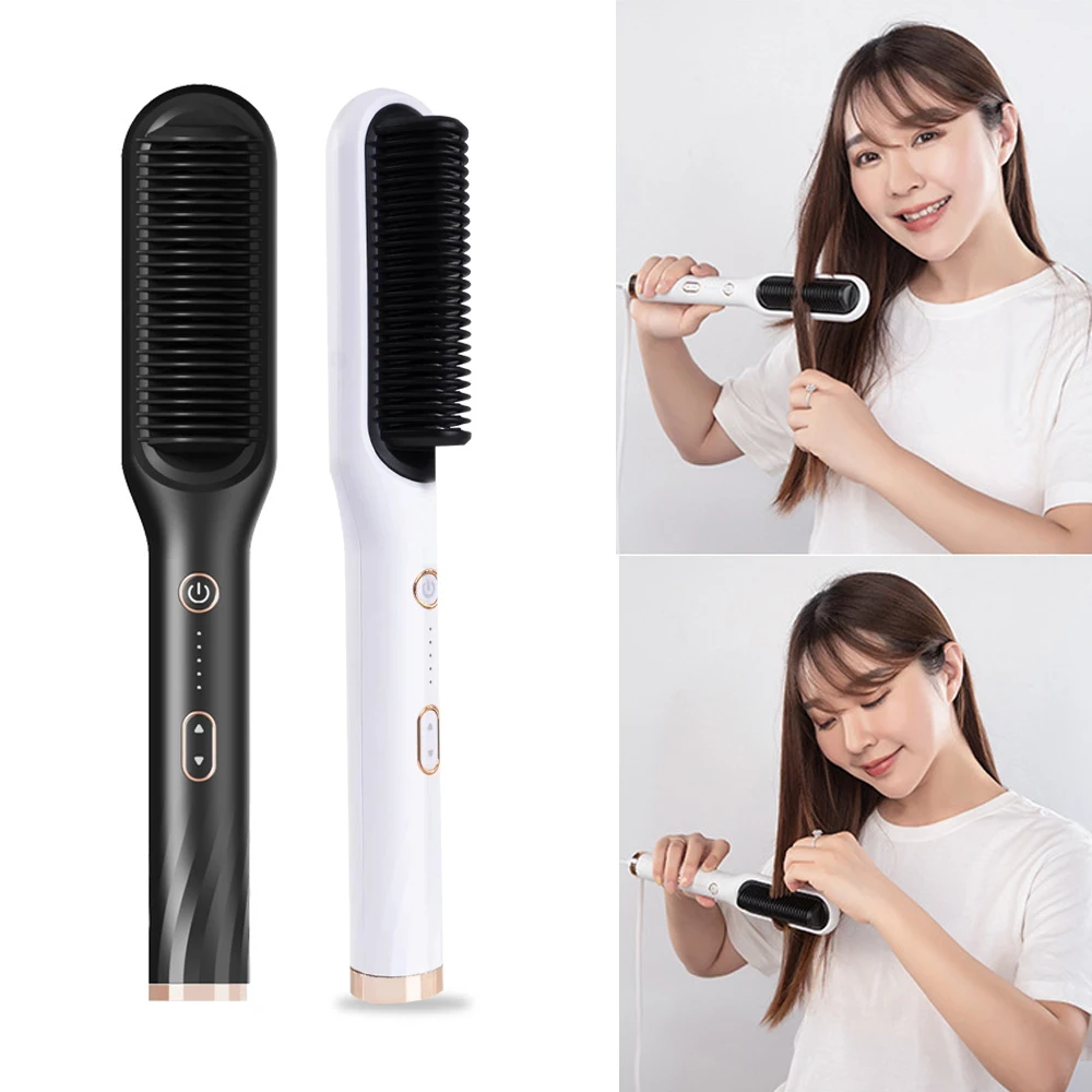 2 in 1 Hair Straightener Comb Fast Hot Heating Beard Combs Electric Hair Brush Straightener Styler Curling Iron Anti-Scald
2 in 1 Hair Straightener Comb Fast Hot Heating Beard Combs Electric Hair Brush Straightener Styler Curling Iron Anti-Scald
