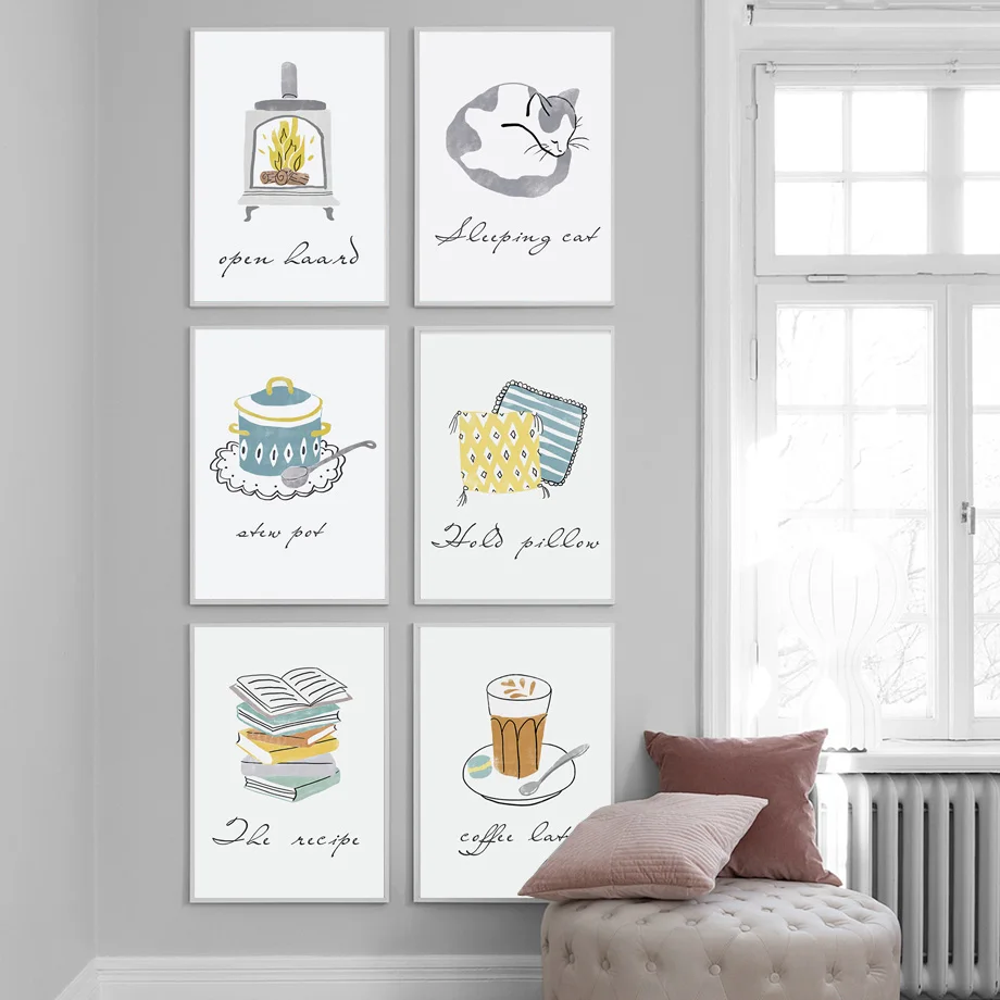 Coffee Book Cat Cartoon Pattern Wall Art Canvas Painting Nordic Posters And Prints Wall Pictures For Living Room Home Decor
Coffee Book Cat Cartoon Pattern Wall Art Canvas Painting Nordic Posters And Prints Wall Pictures For Living Room Home Decor