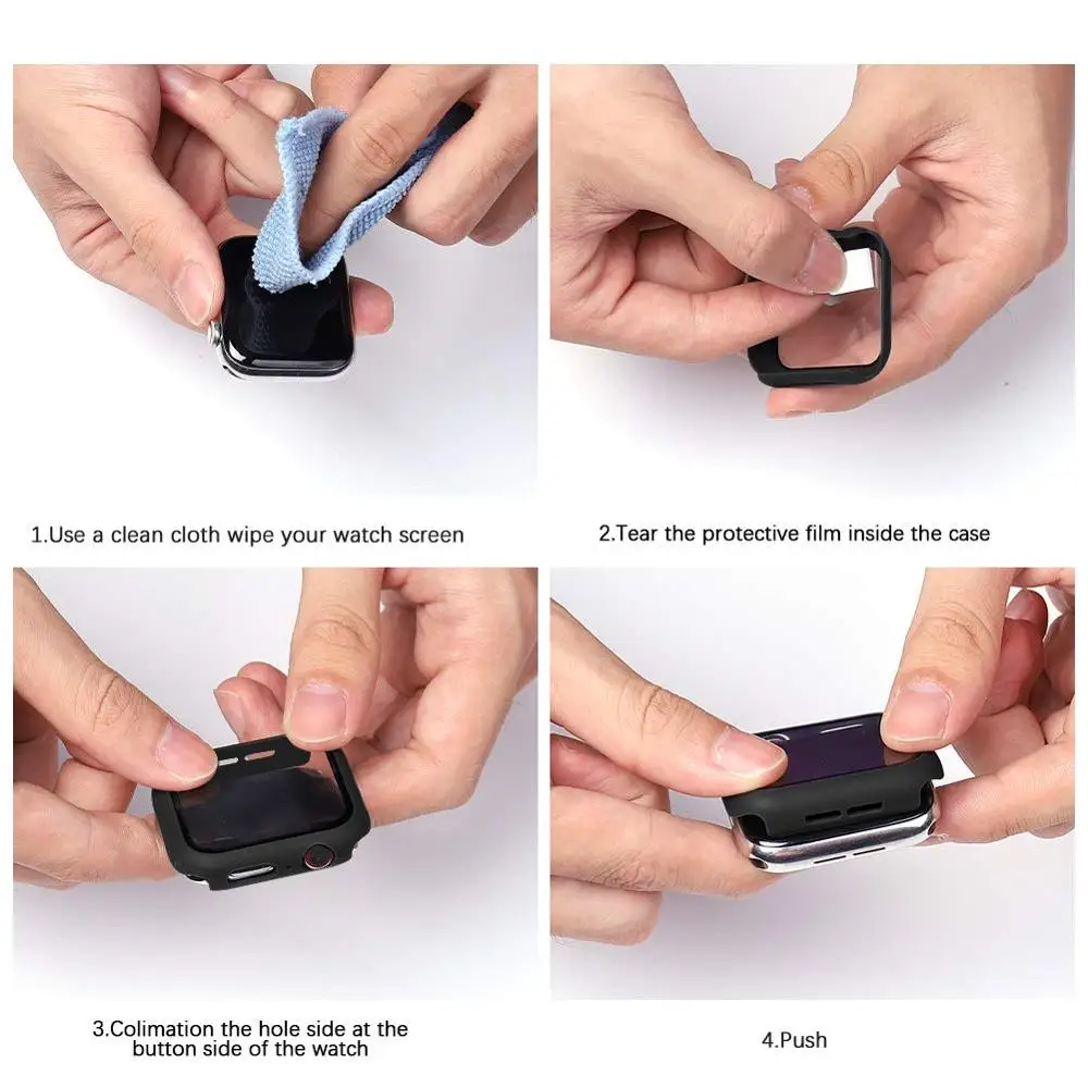 Hard Case for Apple Watch PC Bumper Case with Built-in Tempered Glass Screen Protector, Ultra-Thin Full Coverage High Definition 
Hard Case for Apple Watch PC Bumper Case with Built-in Tempered Glass Screen Protector, Ultra-Thin Full Coverage High Definition