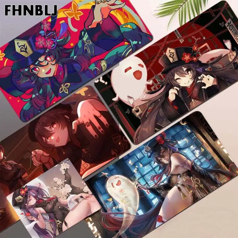 

FHNBLJ Game Genshin Impact Hu Tao Cute Rubber Gaming mousepad Desk Mat Size for big CSGO Game Player Desktop PC Computer Laptop