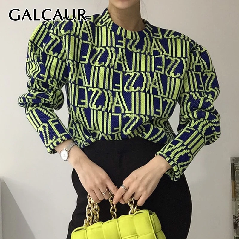 GALCAUR Korean Fashion Print Colorblock Sweater For Women Round Collar Long Sleeve Loose Knitting Pullover Female Autumn 2021
GALCAUR Korean Fashion Print Colorblock Sweater For Women Round Collar Long Sleeve Loose Knitting Pullover Female Autumn 2021