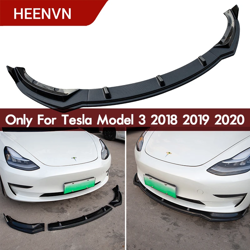 Спойлер для губ Heenvn передний бампер юбки Tesla Model 3 2021 аксессуары передняя защита