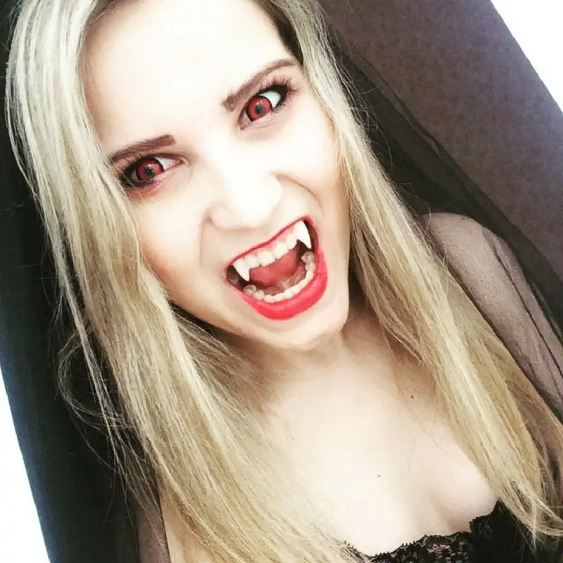 

15 мм Зубы вампира зомби привидение-дьявол зубные протезы клыки поддельные зуба с Чехол Хэллоуин Косплэй Опора игрушка Хэллоуин вечерние ...