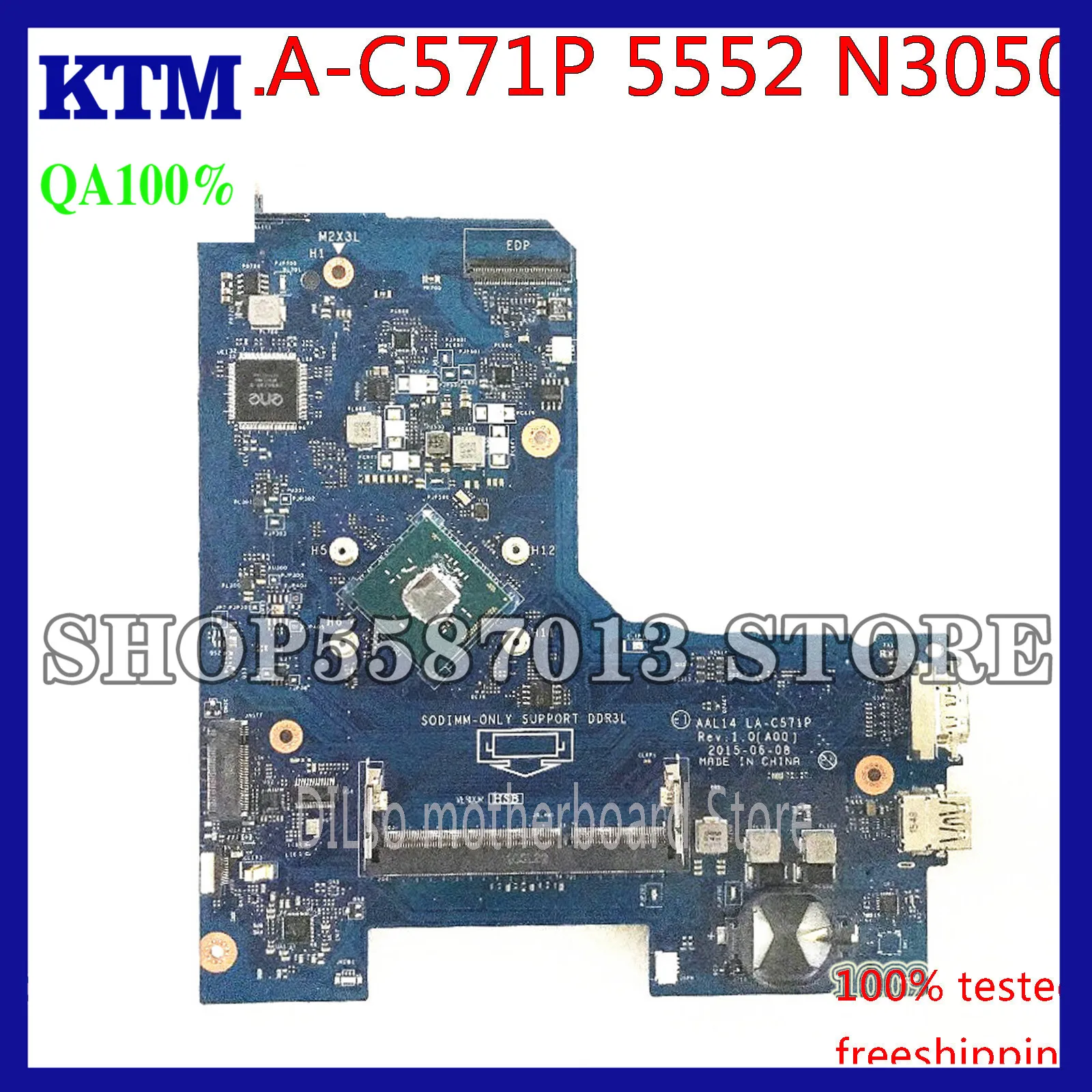 KEFU CN-06KW6N 06KW6N FOR Dell Inspiron 15 5000 5552 Laptop Motherboard AAL14 LA-C571P N3050 100% Tested original work
KEFU CN-06KW6N 06KW6N FOR Dell Inspiron 15 5000 5552 Laptop Motherboard AAL14 LA-C571P N3050 100% Tested original work
