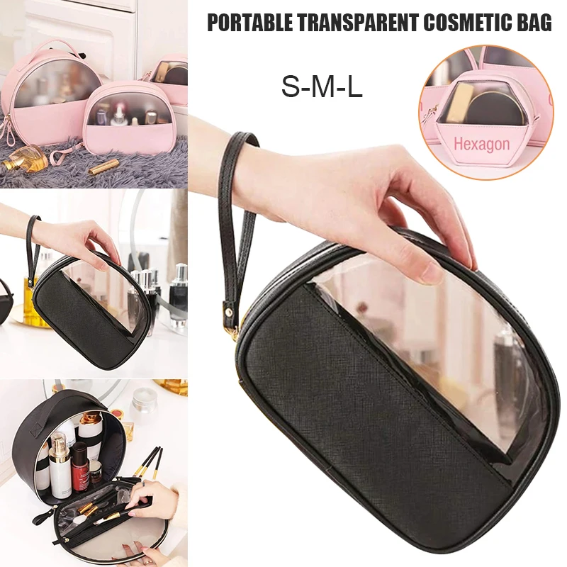 Portable Travel Cosmetic Storage Bag PU Leather Transparent Handbag for Women Girls -OPK
Portable Travel Cosmetic Storage Bag PU Leather Transparent Handbag for Women Girls -OPK