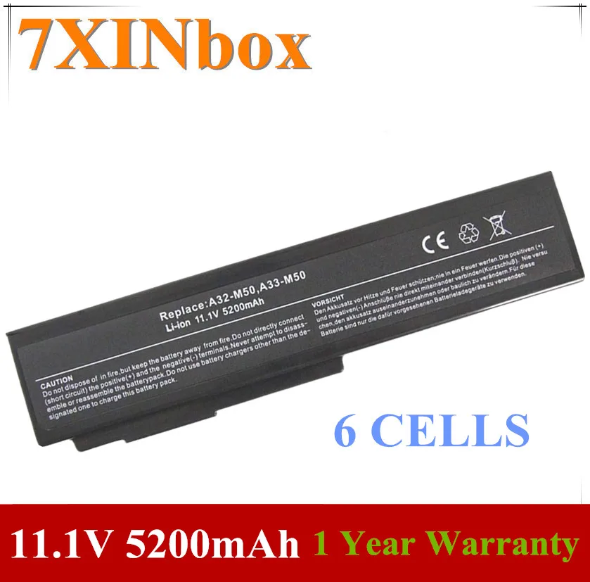 7XINbox 5200 мАч Аккумулятор для ноутбука Asus M50 M60 N53 N53J N53JQ N53S N53SN N61J N61JQ N61JV X55 X55S X57 |