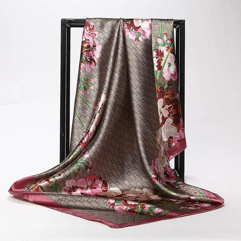 Women Silk Scarf Fashion Flower Print Square Head Scarves Lady Luxury Brand Shawls Silk Women Scarf Foulard Satin Hijab 90*90cm
Women Silk Scarf Fashion Flower Print Square Head Scarves Lady Luxury Brand Shawls Silk Women Scarf Foulard Satin Hijab 90*90cm