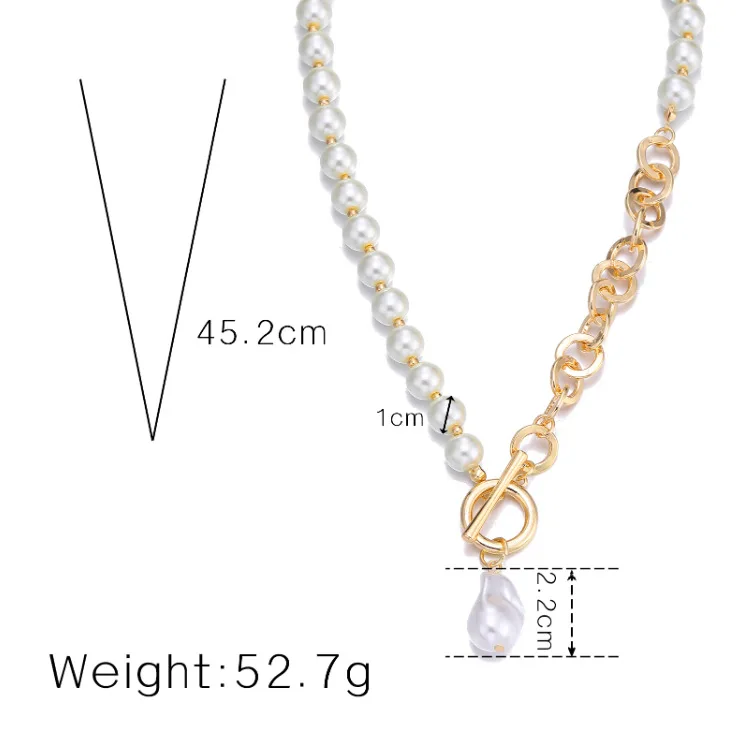 Vintage Baroque Pearl Choker Necklace For Women Fashion Asymmetric Thick Chain Collar Pearl Pendant Necklace 2021 Party Jewelry
Vintage Baroque Pearl Choker Necklace For Women Fashion Asymmetric Thick Chain Collar Pearl Pendant Necklace 2021 Party Jewelry