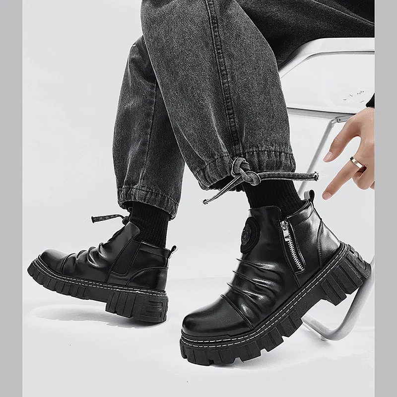 Martin Boots Men's High-Top British Korean Tooling Boots All-Match Trendy Ankle Boots Spring and Autumn Middle-Top Men's Boots
Martin Boots Men's High-Top British Korean Tooling Boots All-Match Trendy Ankle Boots Spring and Autumn Middle-Top Men's Boots