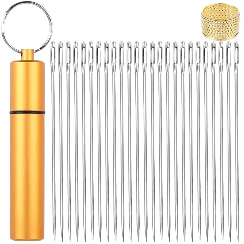 LMDZ 25PCS Beading Needles Kit Long Straight Embroidery Needle in Aluminum Waterproof Storage Tube Thimble for Jewelry Making
LMDZ 25PCS Beading Needles Kit Long Straight Embroidery Needle in Aluminum Waterproof Storage Tube Thimble for Jewelry Making